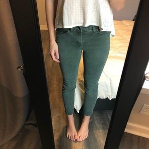 Jcrew green toothpick pants size 29/8